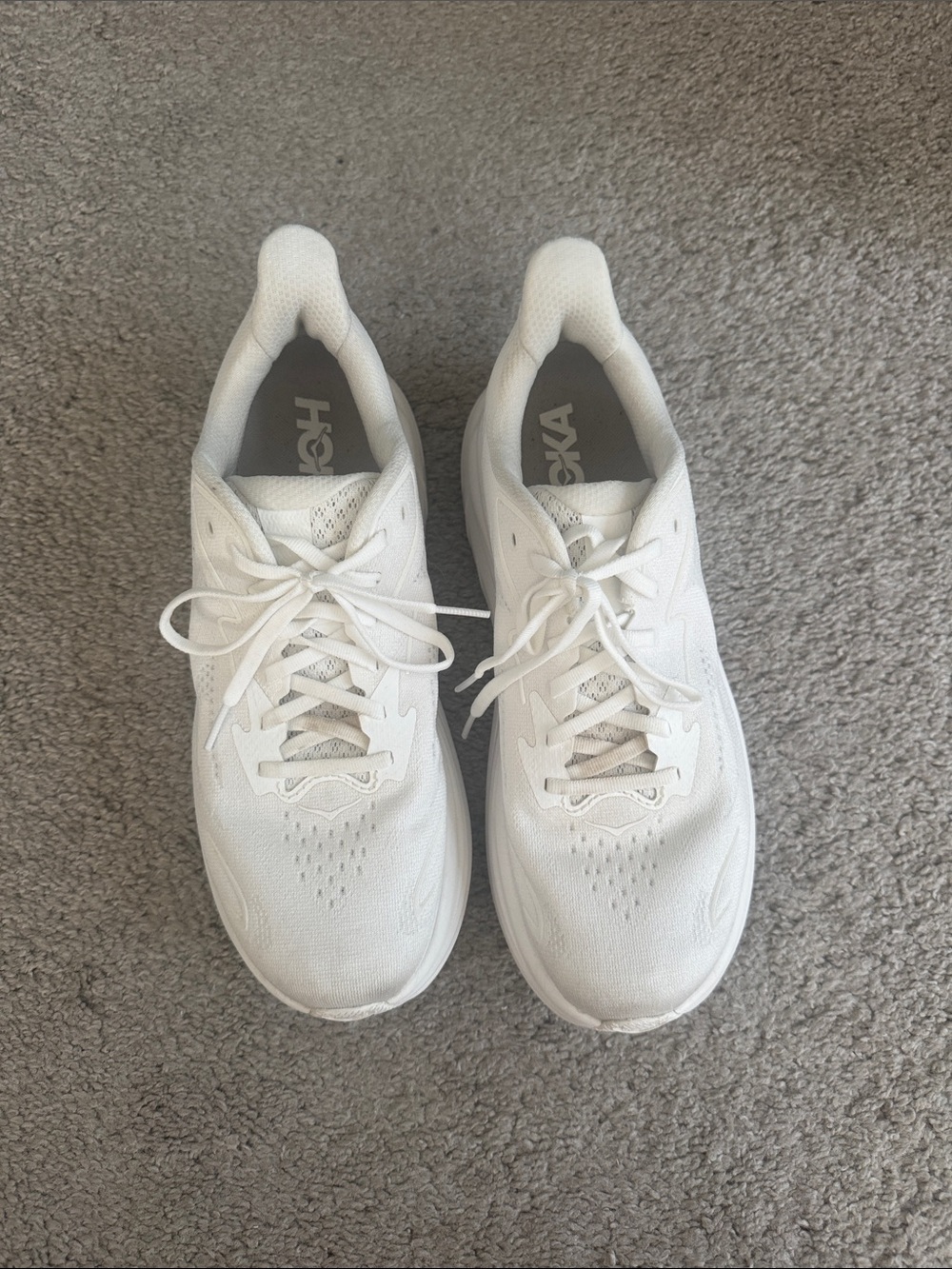 Hoka Women's All-White Athletic Running Shoes